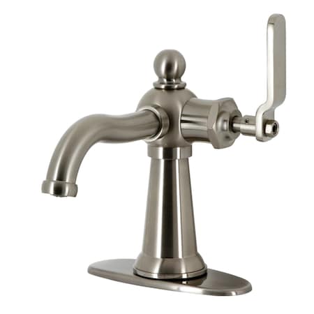 Kingston Brass KSD3548KL Single-Handle Bathroom Faucet with Push Pop-Up, Brushed Nickel KSD3548KL